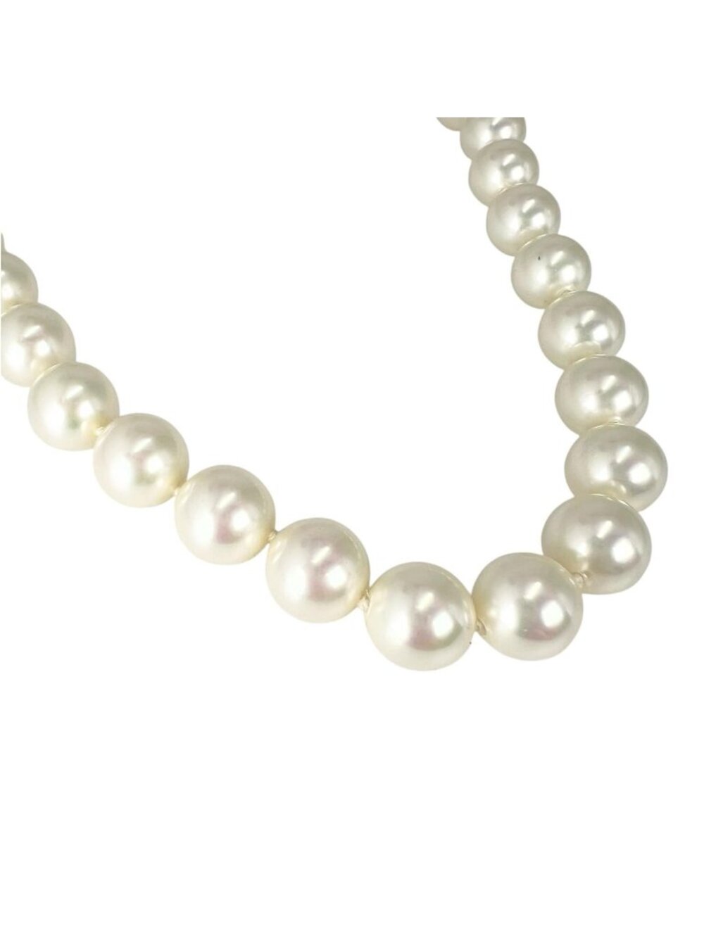 Dior Metal Faux Pearl White Necklace Gold
